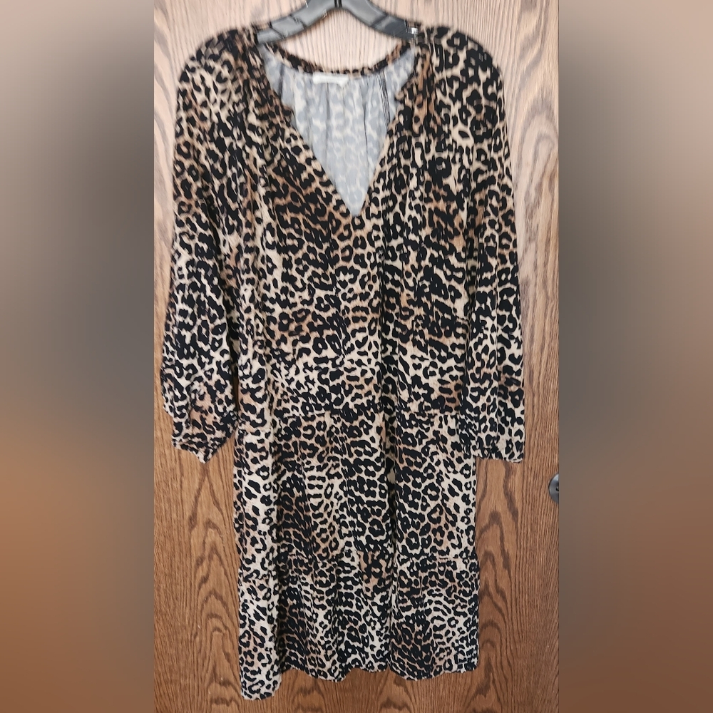 The DROP Leopard Print Dress Size 4X Carolynmirand POCKETS